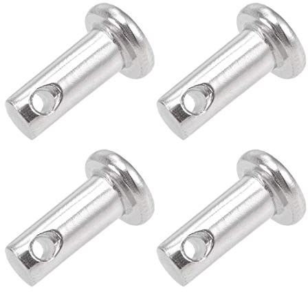 sourcing map 4 Stück Steckbolzen Einzelnloch Scharnierstift 4mm X 10mm Verbindung Gabelbolzen 304 Edelstahl Splintstift