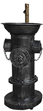 TMPTY Waschplätze Waschbecken Mit Wasserhahn, Feuerhydrant Amerikanischer Retro-Stil Metall Eiserne Kunst Standwaschbecken Küchenspülen (Farbe : Silver)