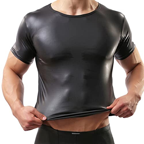 Drelaar Herr kortärmad fuskläder t-shirt rund hals undertröja, Svart, M