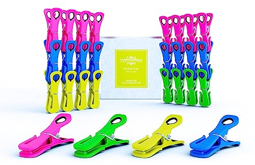 Hook Pegs for Washing Line (48 Pack) – Space-Saving Clothes Pegs with Built-in Hooks | Strong Grip, Windproof & Weatherproof Pegs for Rotary Dryers, Airers & Retractable Lines | Heavy-Duty