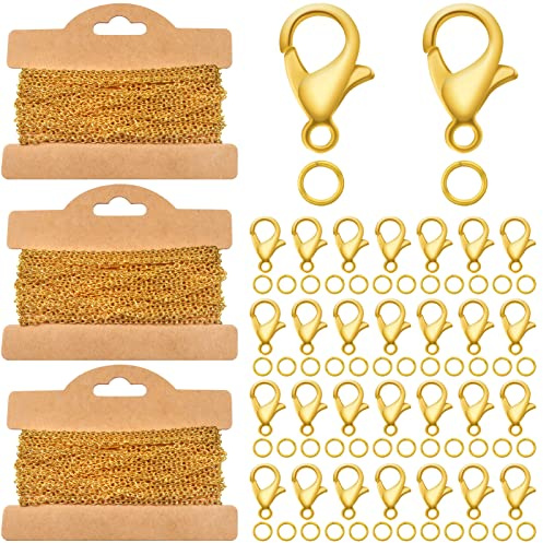 TOAOB 15M Gliederkette Schmuckkette Gold Ketten Kette Meterware 2mm Chain Ketten zum Basteln Kettenband Schmuckherstellung für DIY Schmuck Kette Basteln Herstellung