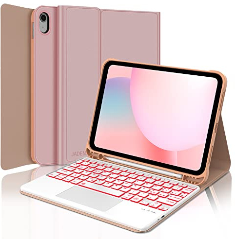 JADEMALL Tastiera con Touchpad per iPad A16 11/10 Generazione 2025/2022, Italiano QWERTY Tastiera Magnetica Staccabile Bluetooth con Trackpad per iPad 10/11 Generazione A16 2025, Rosa