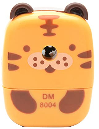 Schreibtisch Anspitzer, Anspitzer Manuelle Cartoon Spitzmaschine mit Kurbel Bleistiftspitzer für Bürounterrichtsschule Stationäre Kinder(Tiger)