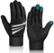 Kinder Handschuhe Winter Fahrradhandschuhe - Touchscreen Winterhandschuhe Warme Kinderhandschuhe Thermo Winddichte Fleece Radhandschuhe mit Anti-Rutsch Sport Outdoor für 4-12 Jahre Jung Mädch Schwarz