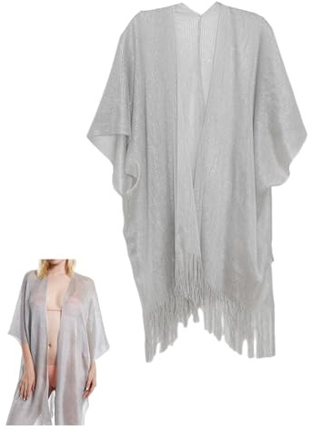 Avvolgimento a scialle in maglia per donne, marginale a maglia Poncho Cardigan Cape per feste, nappe invernali da donna Poncho, elegante avvolgimento a scialle da sera per la damigella d'onore