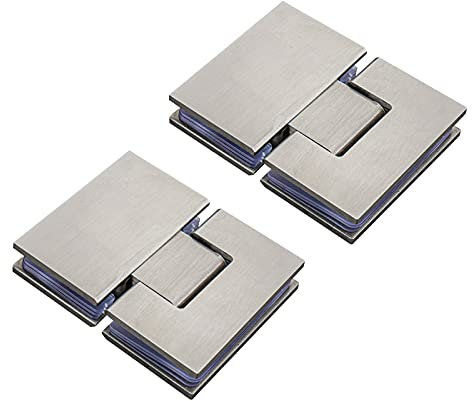 Charnière de porte en verre lourde, deux charnières de porte en verre à 180 degrés, pinces de porte de salle de bain robustes, charnières de porte de douche de remplacement, adaptées au verre de 8 à 1