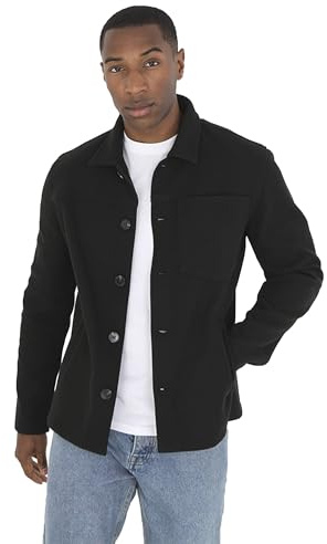 BRAVE SOUL Mens Fleece Jacket with Pockets Long Sleeve Button Down Trucker Jacket for Men, Size- Medium