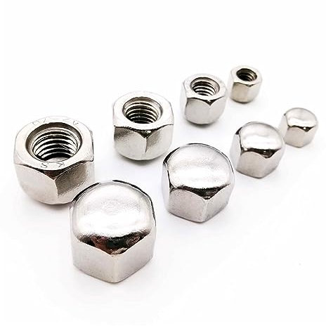 SellGood Dado a Mano 20 pz 304 in Acciaio Inox Esagonale Esagonale Decor Corto Basso Tappo di Copertura Dado Ghianda M3 M4 M5 M6 M8 (Size : M6-20pcs)