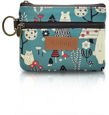 WisePoint Coin Bag, Waterproof Coin Wallet Small Coin Purse with Zipper and Keyring, Cute Coin Pouch for Women and Girls, Change Purse Mini Storage Bag for Coin, Cards, Keys, Lipsticks (light blue)