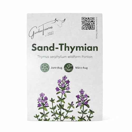 Sand-Thymian Samen, Thymus serpyllum, 1 Portion für ca. 0,35 m² | Trittfester mehrjähriger Bodendecker & Rasenersatz, Winterhart, Bienenweide