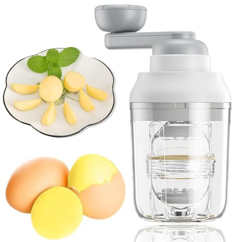 Sadodo Goldener Eiermacher,Handbuch Eigelbmischer Eigelbmixer,Golden Egg Maker Shanker,Yolk Tragbarer Goldenes Maschine Zugseil,Egg White & Yolk Mixer,Egg Scrambler,Eierschleuder für Gekochte Eier