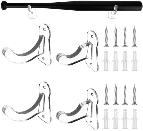 2 Paar Baseballschläger Halterung Stand Acryl Baseballschläger Wandhalterung Baseballschläger Halterung mit Versteckten Schrauben für Die Präsentation