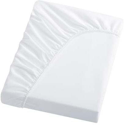 Tifschlaf Spannbettlaken 180x200cm Weiß Bettlaken - Spannbetttuch 180x200 aus Weich Mikrofaser, Betttuch Bett Laken Bezug 180 x 200 Weiss 30 cm Tiefe Tasche, Bed Fitted Sheet Bedsheet