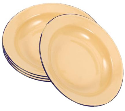 Ciieeo 5pcs Enamel Plates Enamel Plate Fruits Vegetables Serving Dish for Home Kitchen Food