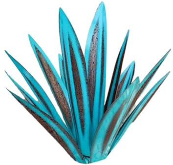 Planta de agave de metal, escultura rústica de tequila grande, arte de agave de metal, arte de jardín, estatua rústica de tequila, decoración de flores falsas para uso en interiores y exteriores