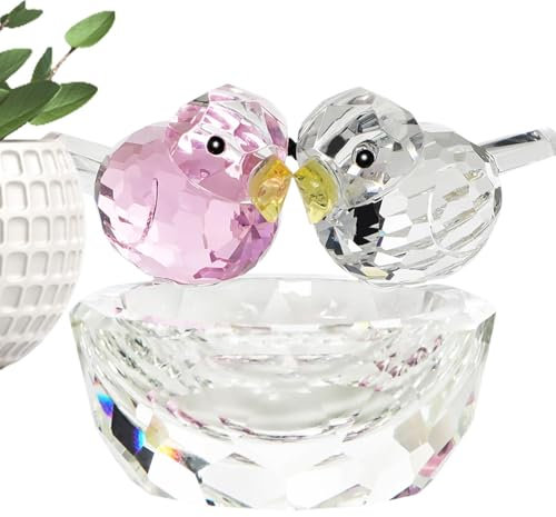 Generisch Kristall-Vogel-Figur, Vogel-Paar-Figur - Tierfigur aus Glas | Desktop-Kristall-Vogel-Dekoration, kunstrealistische Tierstatue für Heimdekoration