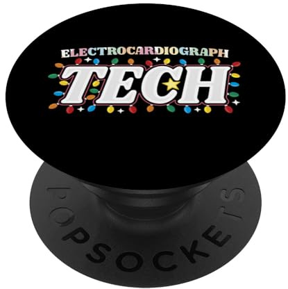 Electrocardiograph Tech Christmas EKG Technologist Crew PopSockets Adhesive PopGrip