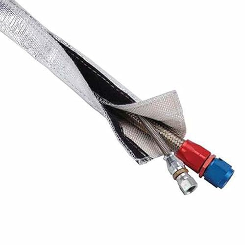 1 m aluminium-titan värmeskyddsslang ID 20 mm kardborreband värmeskydd isoleringsslang kabelskydd på 550 °C (20 mm)