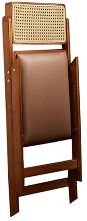 HZEPDVT Klappbarer, platzsparender Klappstuhl mit Rückenlehne, gepolsterter Sitzflächenstuhl, Nan Bambus-Rattan-Massivholz-Klappstuhl, 1 Stück(Teal)