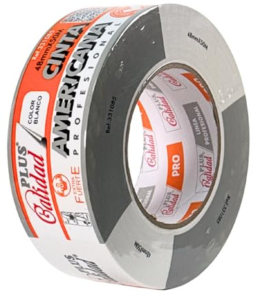 Plus Calidad Gewebeband Extra Stark 48mm x 50m x 0,2mm Weiß – Für Verpackung, Umzugskartons, Reparaturen. Klebeband für Sichere, Starke und Dauerhafte Versiegelungen (01 Rolle Weiß)