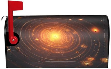 The Solar System Print Magnetic Mailbox Cover Personalized Print Weatherproof Mailbox Protector, US Standard