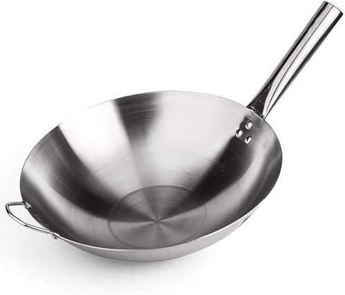 Padella antiaderente per wok – Grande padella professionale con manico in acciaio per una perfetta esperienza di cottura – accessori da cucina versatili e facili da pulire