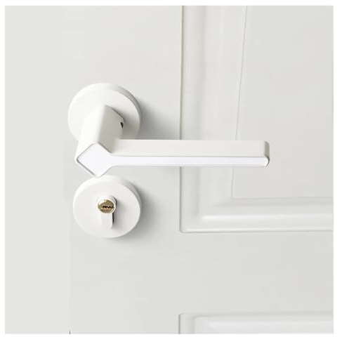 Cerraduras Para Puertas, Cerradura de puerta de dormitorio blanca, cerradura de puerta de habitación silenciosa, cerradura de puerta de madera for interiores de casa, manija de puerta dividida