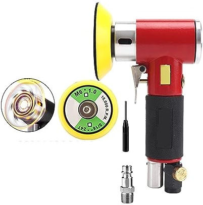 Lijadora de aire de órbita aleatoria de 2 /3, Mini máquina de pulir neumática for pulir automóviles, pulidora de lijado accionada por aire de alta velocidad,Bajo nivel de ruido(Red Air Sander)