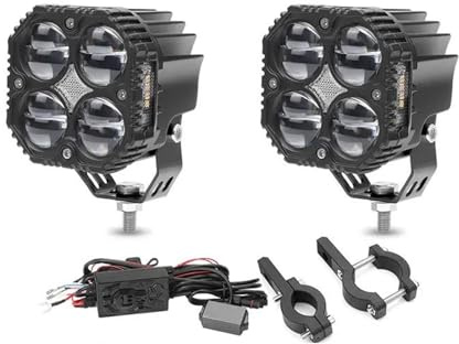 FGGHDR Phare De Moto Feux Route Stroboscopiques Pour Motos Scooters Électriques Clignotants LED 100 W Phare Auxiliaire Supplémentaire