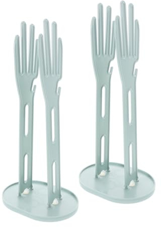 LABRIMP 2pcs Heavy-Duty Kitchen Glove Rack with Drain Base No-Drill Desktop Dish Rag Holder for Washing Up Gloves and Dishwashing Essentials Multi-Function Organizer for Laundry and