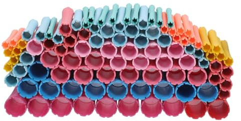 LOLIPPYY Bigodini Riutilizzabili per Chioma 100 Pezzi Dentatura Antiscivolo e Doppia Testa 3.43x1.34 Pollici per Uso Domestico e Saloni di Bellezza