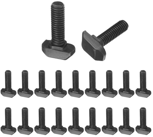 sourcing map T-Nut-Drop-In-Bolzen, Karbonstahl, T-Form, Bolzenschraube, T-Form, für Aluminiumprofil der Serie 30, M6 x 20 mm, 20 Stück
