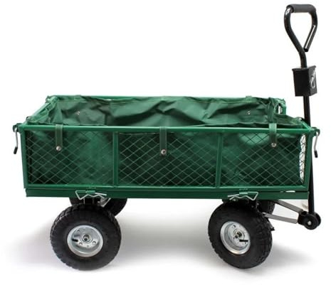 Heavy Duty Folding Trolley with Wheels, 200kg Load Utility Cart, Collapsible Steel Wagon for Garden, Camping, Festival, Beach, Picnic, Shopping & Outdoor Use (Green)