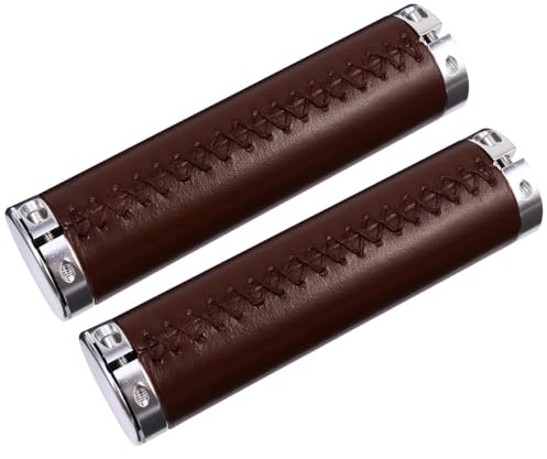 PAMINGONO Coprimanubrio Bici in Pelle Pu Lavorata a Mano, Impugnature Antiscivolo Ergonomiche Resistenti all’Usura, Copertura per Manubrio Bici per Ciclismo su Strada e Lunghe Distanze, Set