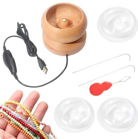 Pärlspinnare – Smyckespinner – pysselverktyg med justerbar hastighet | elektriskt halsband, armband, midjekedja, skapare | diy-konsttillbehör för ler-akrylfröpärlor-utomhus-kit-tillverkare
