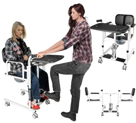 ZHDPYHDD Silla De Transferencia HidráUlica Estrecha 51 Cm para Pacientes, Elevador 150 Kg, Asiento 180°, Silla De Ducha Y WC para Movilidad Reducida En Hogar Y Hospital