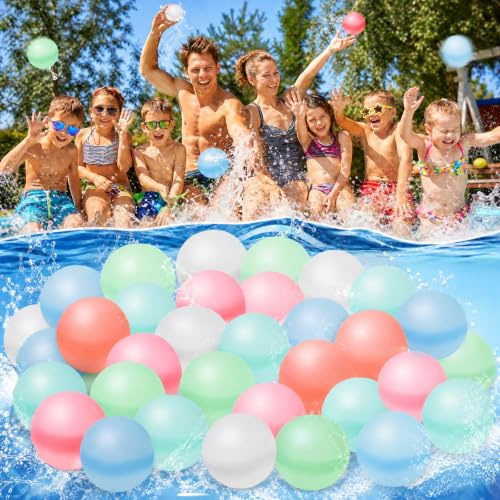 Bomba de Agua Reutilizable, 12 Piezas de Globos De Agua de Silicona, Llenado RáPido, Para La Fiesta de Verano, Lucha Contra El Agua, Piscina, Fiesta de JardíN, Playa