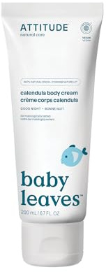ATTITUDE Body Cream for Baby, EWG Verified, Made with Naturally Derived Ingredients, Vegan, Good Night, 6.7 Fl Oz