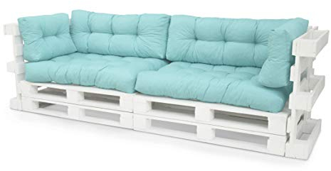 Spatium Palettenkissen Set Palettenauflage Palettenpolster Euro Palettenmöbel (Set A, Minze)