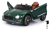 JAMARA 460333 – Ride-on Bentley EXP12 12 V – 2-växlad kraftfull drivmotor och batteri för lång körtid, ultragrip gummiring på hjulet, AUX- och USB-kontakt, LED-strålkastare, vingdörrar, grön