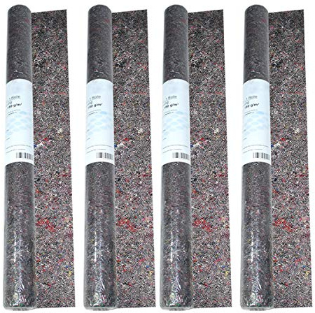 HELO Antirutsch Malervlies 4 x 10 m Rolle (Breite: 1m) wiederverwendbar, Profi Maler Schutzvlies Abdeckvlies aus saugstarken Baumwollfasern 180 g/m² mit undurchlässiger und rutschfester Unterseite