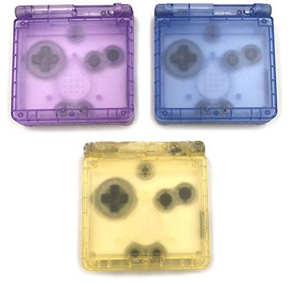 Custodia di ricambio trasparente con kit di pulsanti per GBA SP Gameboy Advance SP (blu trasparente)