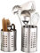 2 Pcs Kitchen Stainless Steel Cooking Utensil Holder, Stainless Steel Rust Proof Large Kitchen Utensil Organizer Flatware Caddy for Organize Drawers and Countertops for All Kitchens