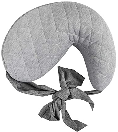 Boppy Anywhere Travel Nursing Pillow, Soft Gray, Plus Sized to Petite with Stretch Belt, Portable Nursing Pillow, Breastfeeding and Bottle-Feeding Support, Machine Washable