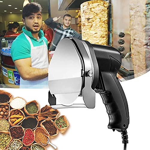 ZhiLianZhao Cortador De Kebab Turco Manual, Cuchillo Eléctrico para Carne, con Grosor 0-8 Mm Que Puede Ajustar, para Cortar Carne Y Huesos Manera Efectiva
