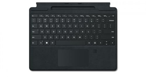 Microsoft Surface clavier Signature Keyboard, Noir, avec lecteur d'empreintes digitales compatible Surface Pro 8, Pro 9 et Pro X (Clavier AZERTY)