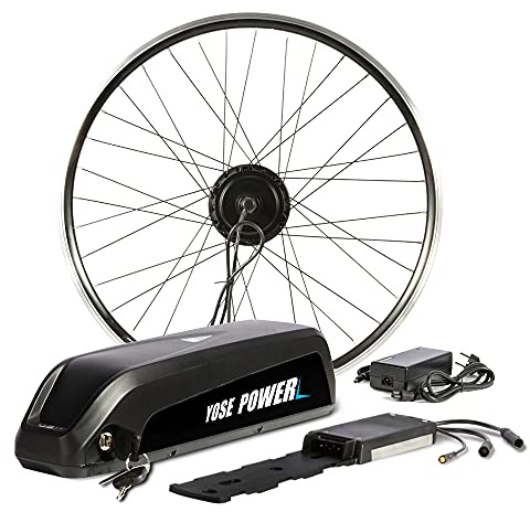 SHIMOST 26-28 700C E-Bike Umbausatz Conversion Kit 350W Heckmotor mit Batterie für Hinterrad Kassette Schraubkranz, Controller, LCD Anzeige, PAS Sensor