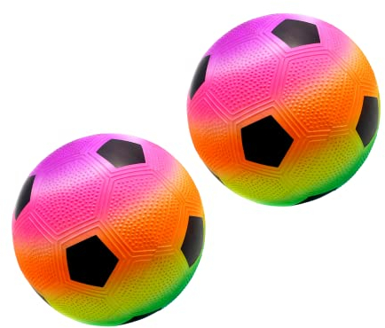 MAGIC SELECT 2 Palline in PVC Giocattolo per Bambini. Pallone da Calcio Gonfiabile con Arcoíris. Palla Morbida per Bambini. Pallone da Gioco, Parco, Piscina, Vacanze. Diametro 23 cm.