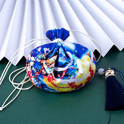 qbodp 4 Stück Bunte Duftsäckchen Säckchen Für Schubladen Und Schränke,Chinesische Traditionsbeutel,Kordelzug,Geschenkbeutel,Leerer Duftbeutel Mit Quaste,Auto-Rückspiegel,Hängende Dekoration