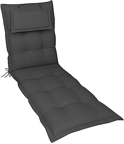 OUTLIV Kettex Rom Gartenliegenauflage, 190x60 cm, Olefin Outdoorstoff, Anthrazit, hochwertige Sitzauflage für Gartenliegen